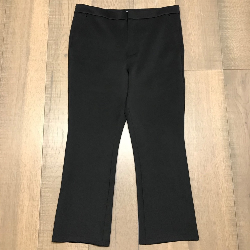 Good American Scuba Pants Womens Size 15 or 33 Black High Rise Trouser Shiny